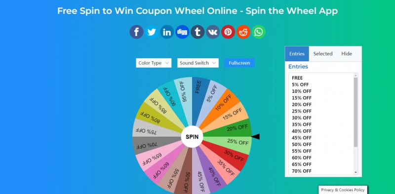 Spin to Win Coupon Wheel