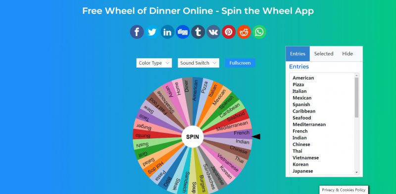 Wheel of Dinner